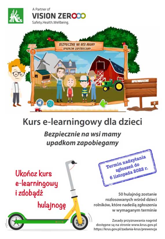 Plakat / KRUS Kurs e-learningowy dla dzieci