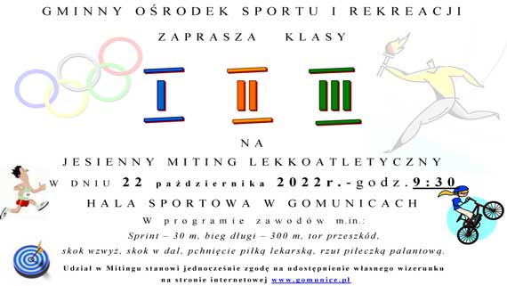 Plakat / Jesienny Miting Lekkoatletyczny 22 października 2022r.