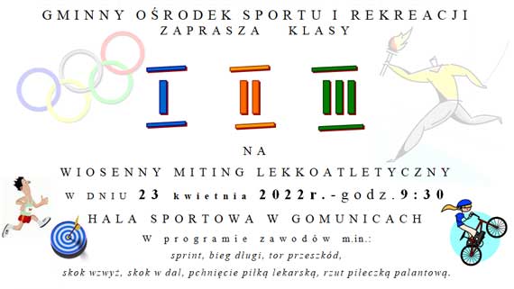 Plakat / Wiosenny Miting Lekkoatletyczny w dniu 23 kwietnia 2022r.