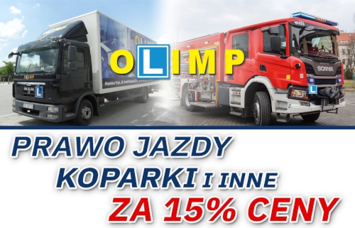Grafika / Ośrodek Szkolenia Kierowców OLIMP prawo jazdy za 15% ceny 