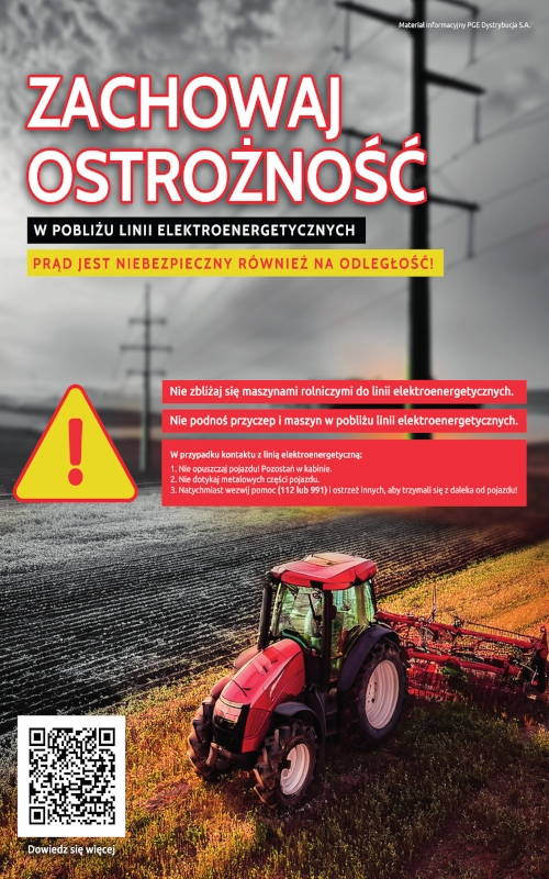 Grafika /Zachowaj ostrożność w pobliżu lini elektroenergetycznych 