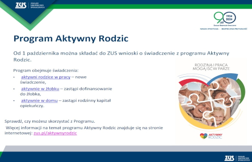 Grafika / ZUS Programu Aktywny Rodzic