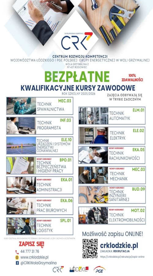 Grafika /   Nabór na bezpłatne kwalifikacyjne kursy zawodowe