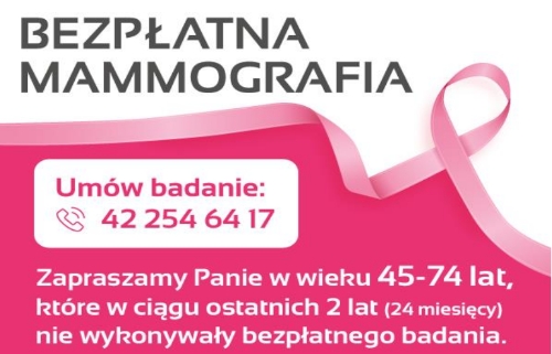 Grafika / Bezpłatne badania mammograficzne