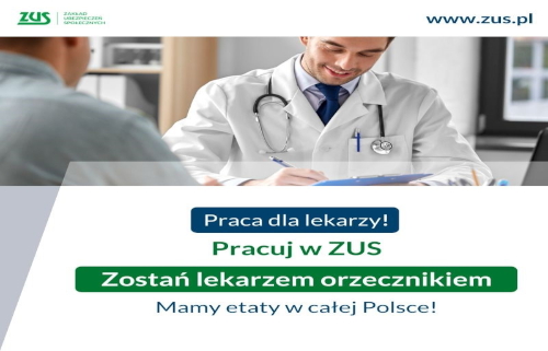 Grafika /ZUS zaprasza do współpracy lekarzy specjalistów 