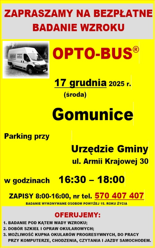 Grafika / OPTO-BUS Bezpłatne badanie wzroku