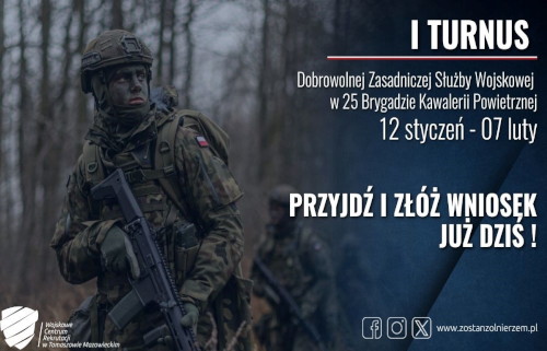 Grafika / Rekrutacja na I turnus Dobrowolnej Zasadniczej Służby Wojskowej 2026