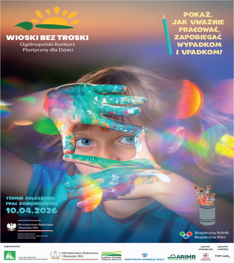 Plakat / KRUS XVI Ogólnopolski Konkurs Plastyczny dla Dzieci pt. Wioski bez troski