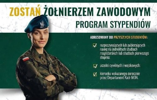 Grafika / STYPENDIA DLA KANDYDATÓW NA ŻOŁNIERZY ZAWODOWYCH – EDYCJA 2026/2027