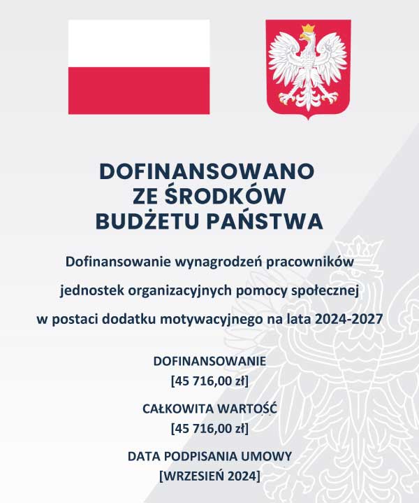 Grafika / Program Dofinansowanie wynagrodzeń pracowników jednostek OPS w postaci dodatku motywacyjnego na lata 2024-2027