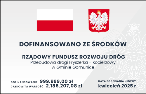 Grafika / Przebudowa drogi Fryszerka – Kocierzowy w Gminie Gomunice